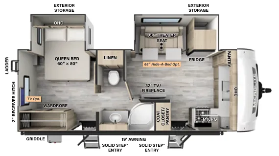 Forest River Flagstaff Micro Lite 25FKBS floor plan