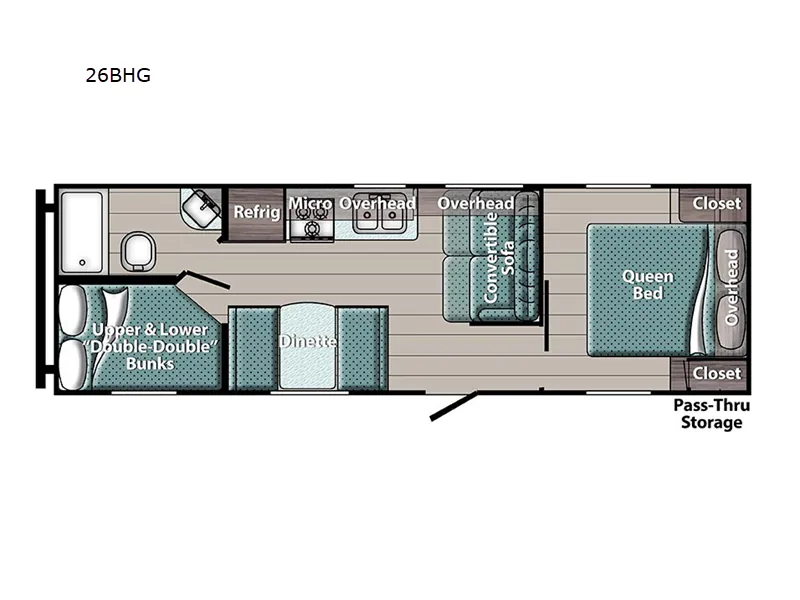 2026 Gulf Stream RV Ameri-Lite Ultra Lite 26BHG - Floor plan