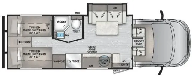 East to West Alita 23TK floor plan