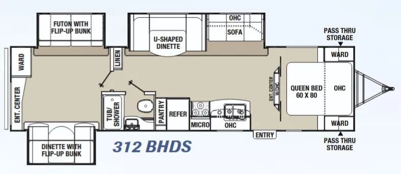 Coachmen Freedom Express Liberty Edition 312 BHDS floor plan