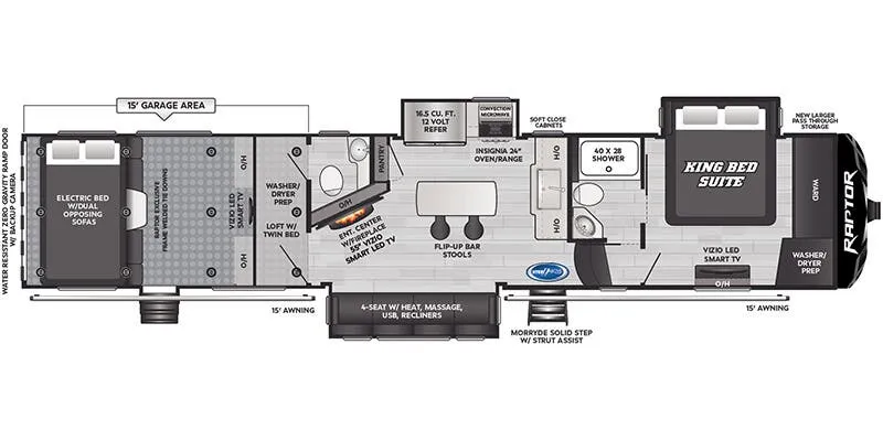 2026 Keystone Raptor 415 - Floor plan