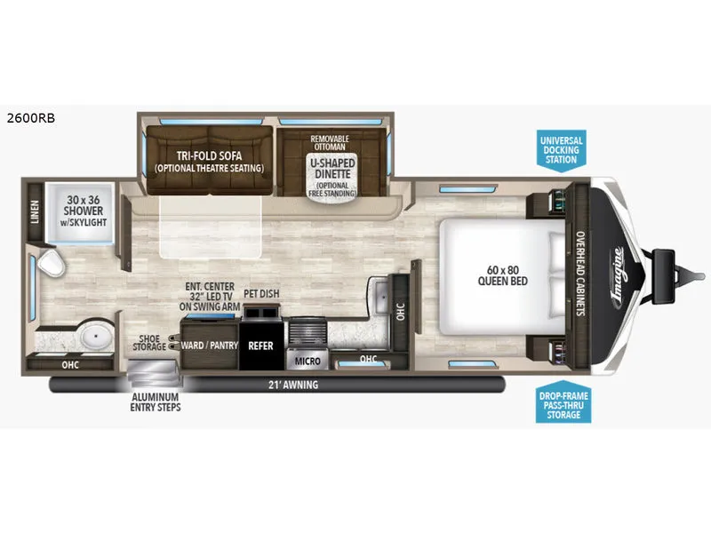 2017 Grand Design Imagine 2600RB floor plan