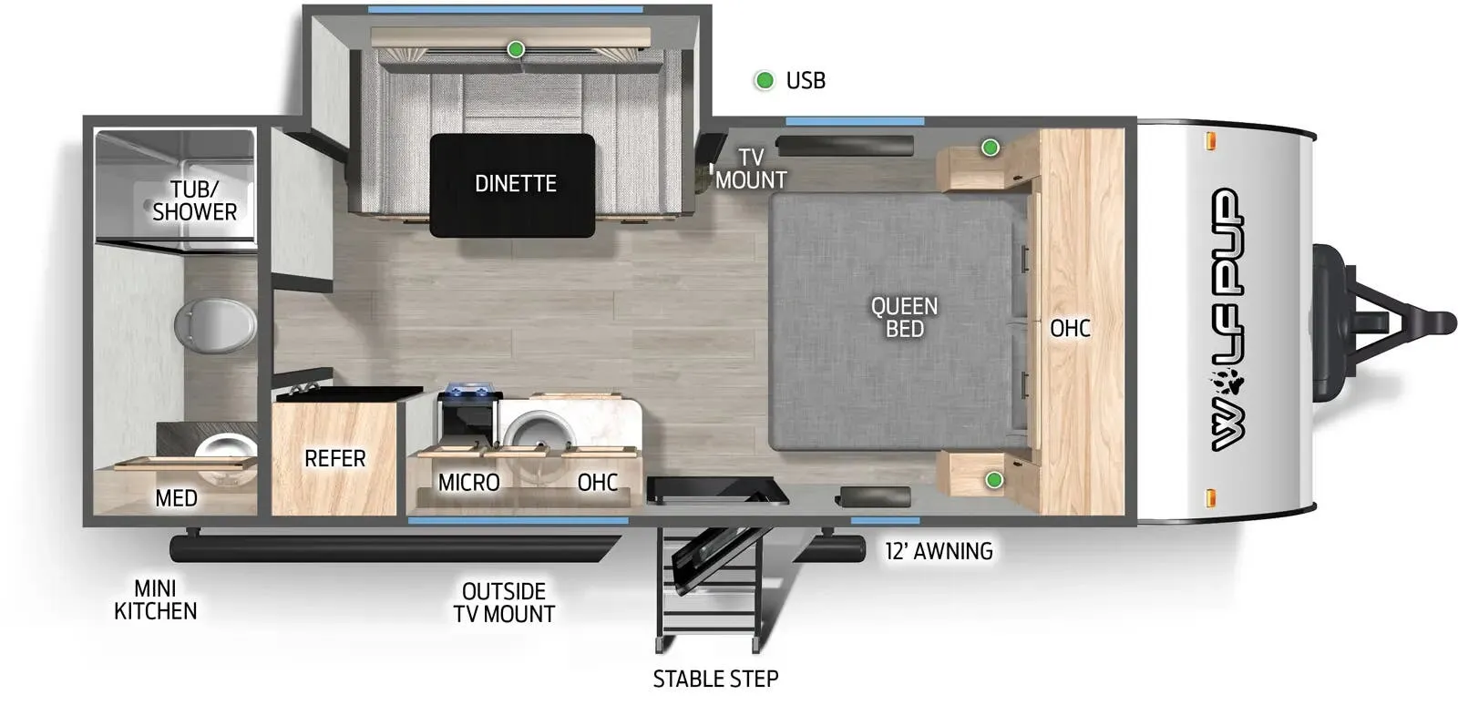 2025 Forest River Cherokee Wolf Pup 16KHW - Floor plan