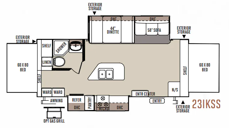 Forest River Rockwood Roo 23IKSS floor plan