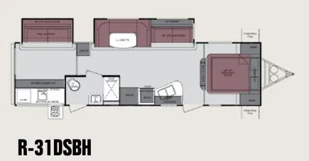 Cruiser RV Radiance 31DSBH floor plan