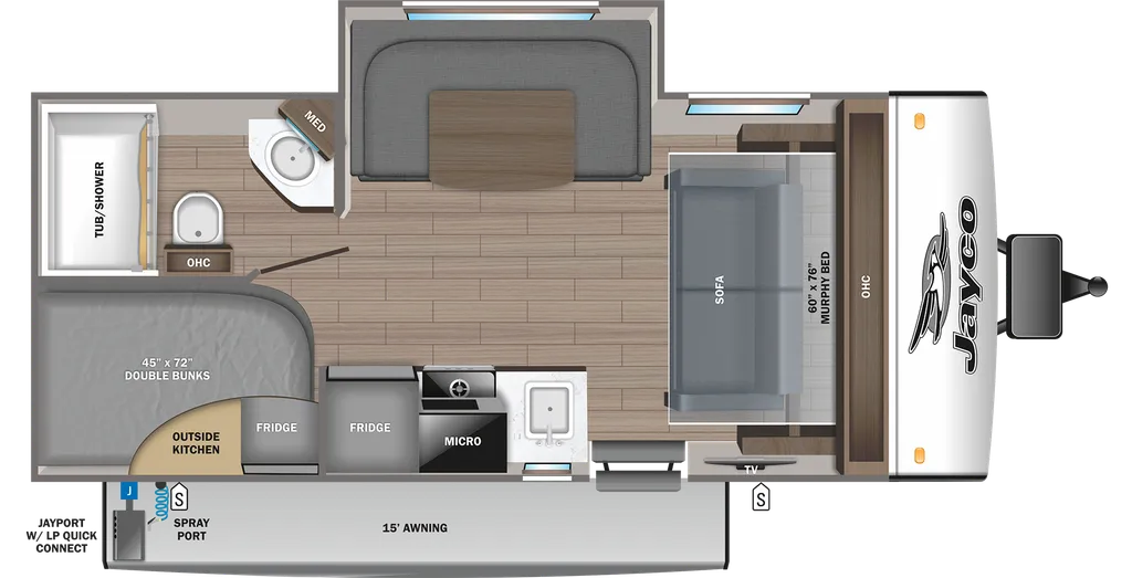 2024 Jayco Jay Feather Micro 199MBS floor plan