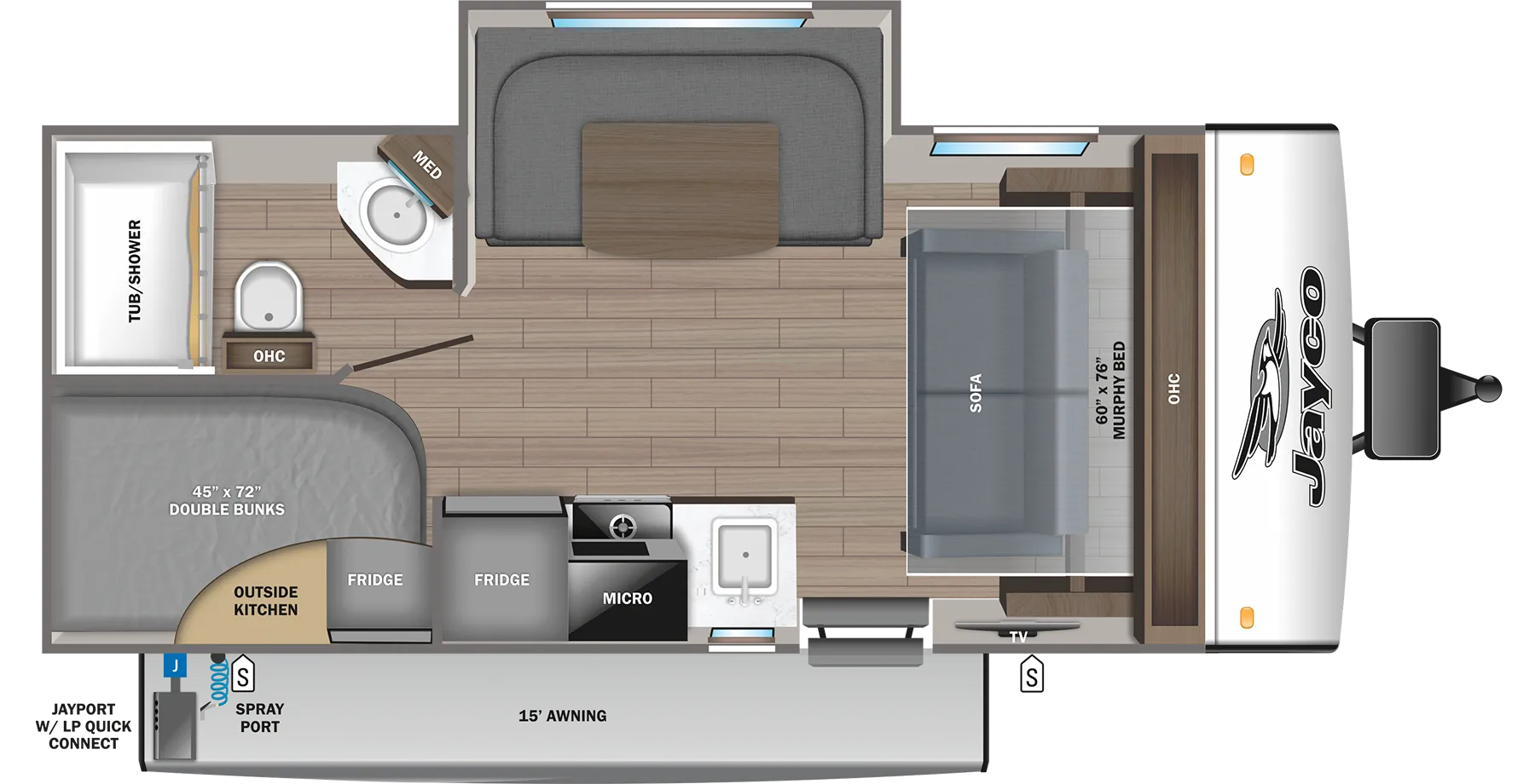 2024 Jayco Jay Feather Micro 199MBS - Floor plan
