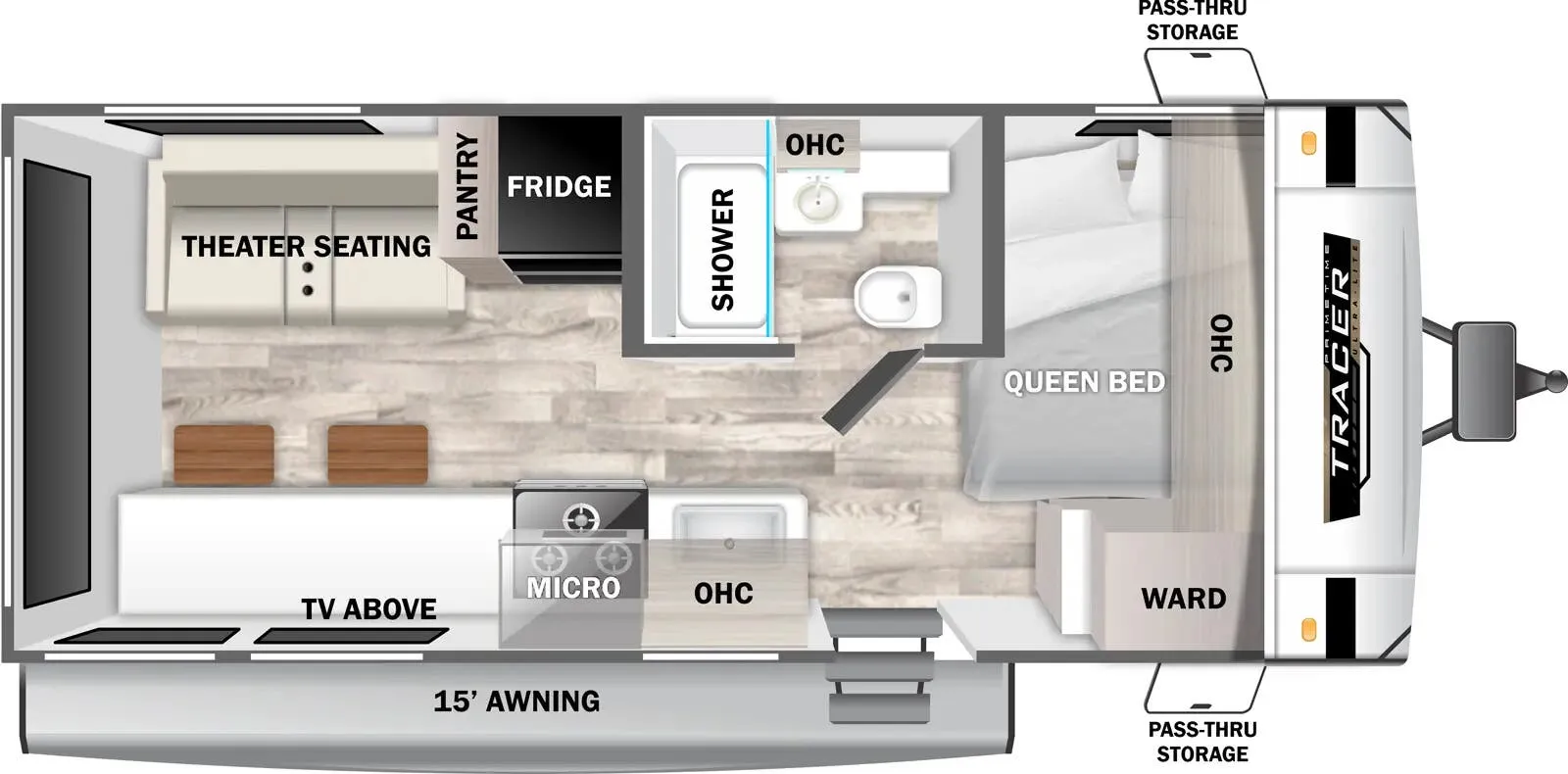 2025 Prime Time Tracer 170RS - Floor plan