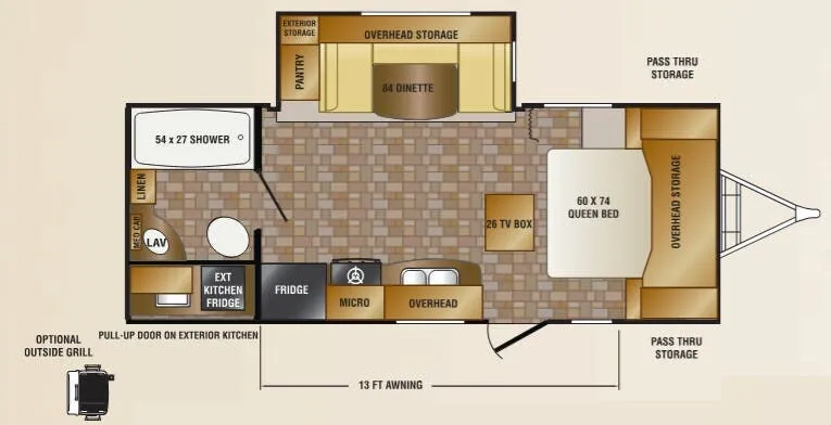CrossRoads Sunset Trail Super Lite ST220RB floor plan