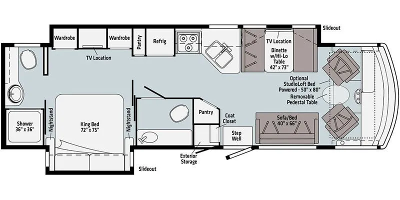 Winnebago Sunstar 33K floor plan