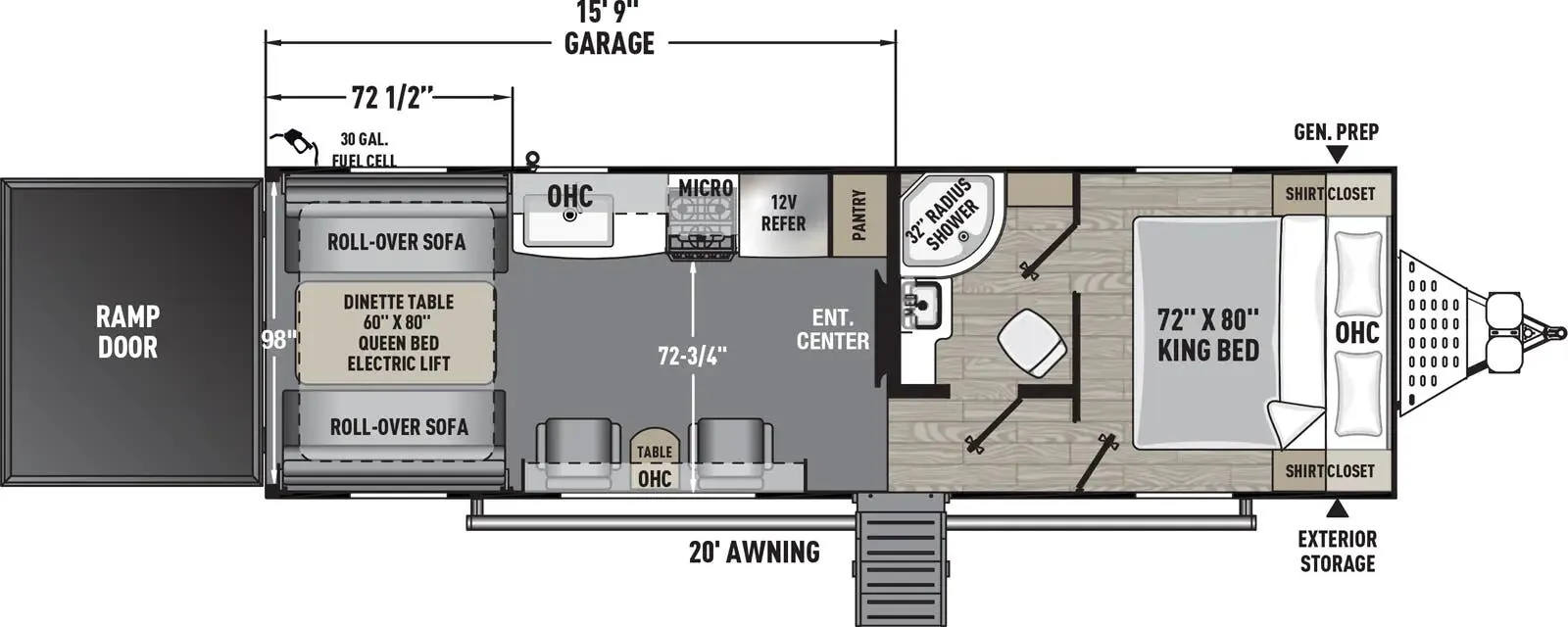 Forest River Work and Play 27KB floor plan