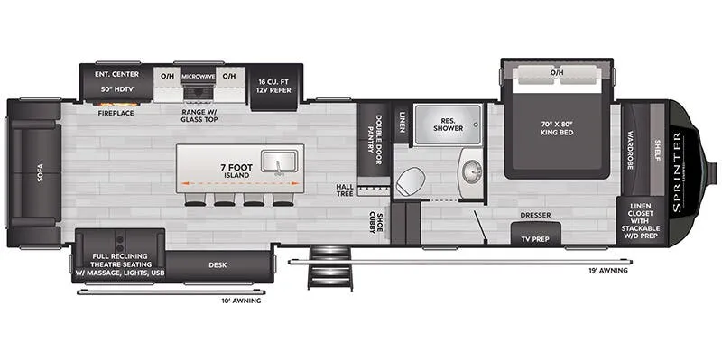 2025 Keystone Sprinter 3210RLS - Floor plan
