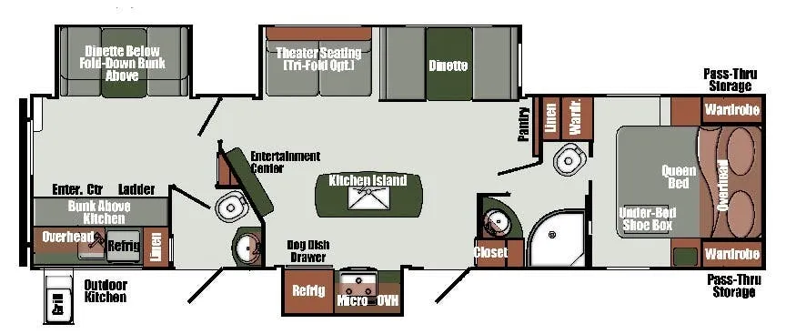 Gulf Stream Northern Express Luxury 333BH floor plan