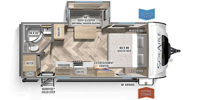 Palomino Solaire Ultra-Lite 208 SS floor plan