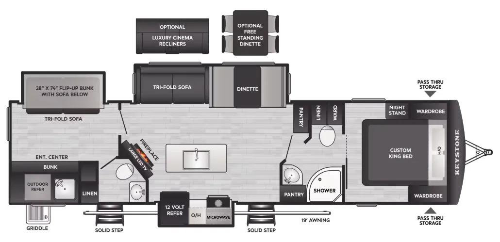Keystone Bullet Crossfire 330BKQ floor plan