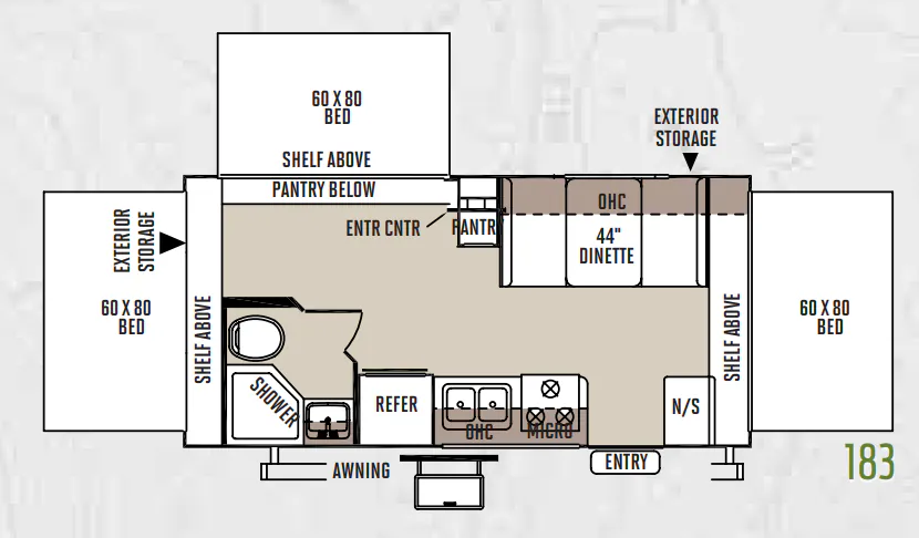 Forest River Flagstaff Shamrock 183 floor plan