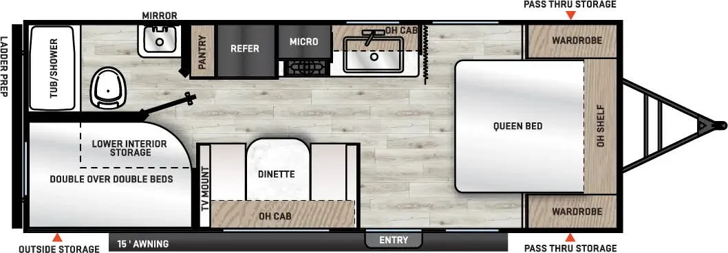 Forest River Aurora Light 21BH floor plan