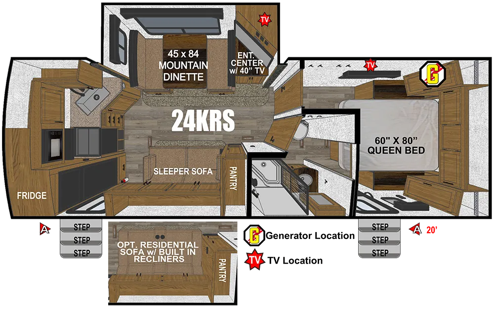 2027 Outdoors Rv MTN TRX 24KRS T - Floor plan