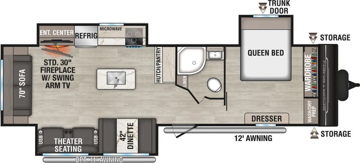 K-Z Sportsmen SE 303QBSE floor plan
