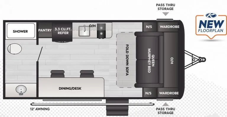 2025 Keystone Hideout 171MB - Floor plan
