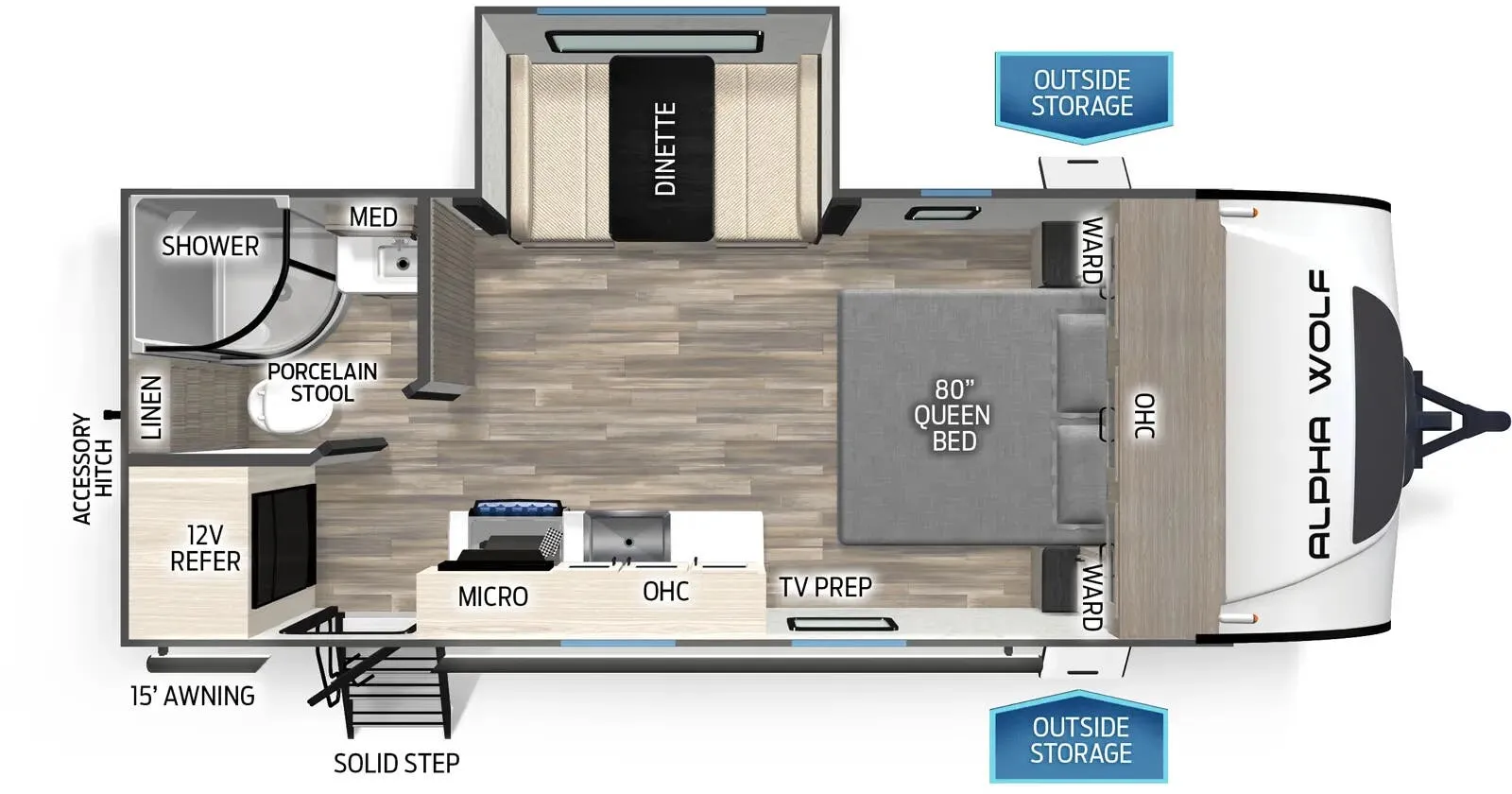 Forest River Cherokee Alpha Wolf 17CB floor plan