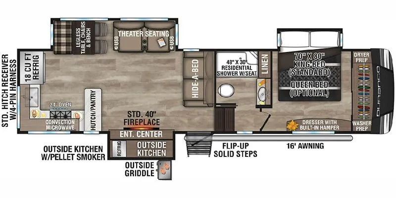 K-Z Durango D321RKT floor plan