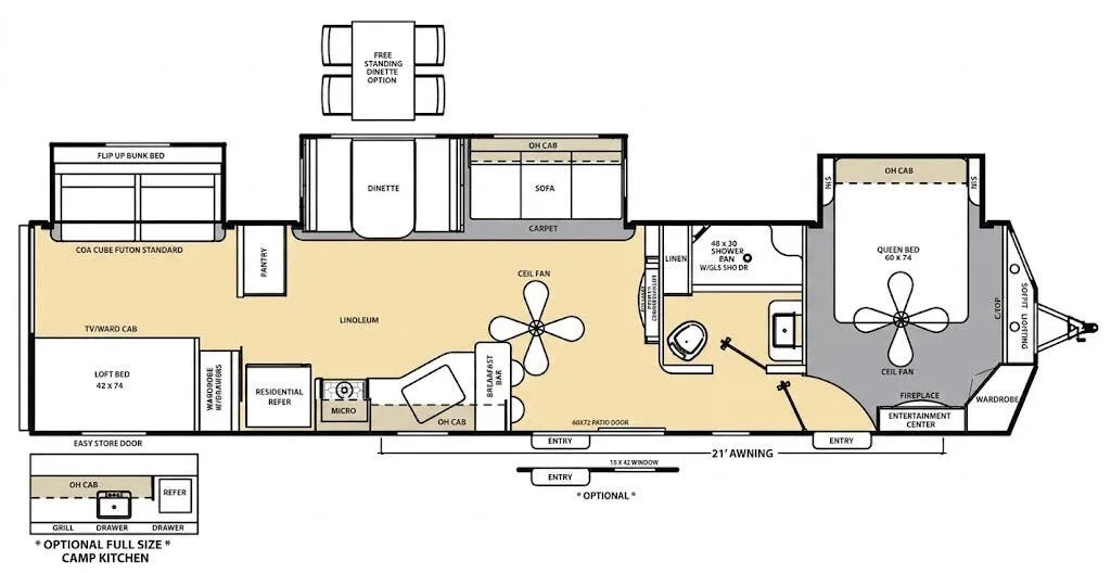 Coachmen Catalina Destination 40BHTS floor plan