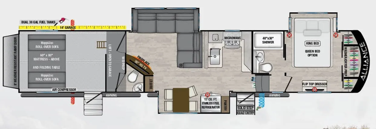 2024 Alliance RV Valor 44V14 - Floor plan