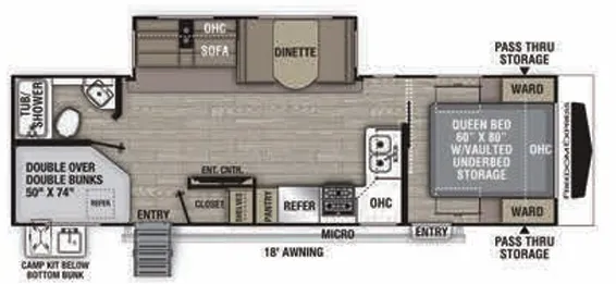 Coachmen Freedom Express Ultra Lite 287BHDS floor plan