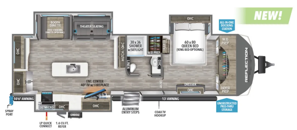 2023 Grand Design Reflection 310MKTS - Floor plan