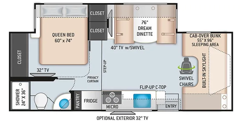 2018 Thor Motor Coach Quantum RC25 - Floor plan