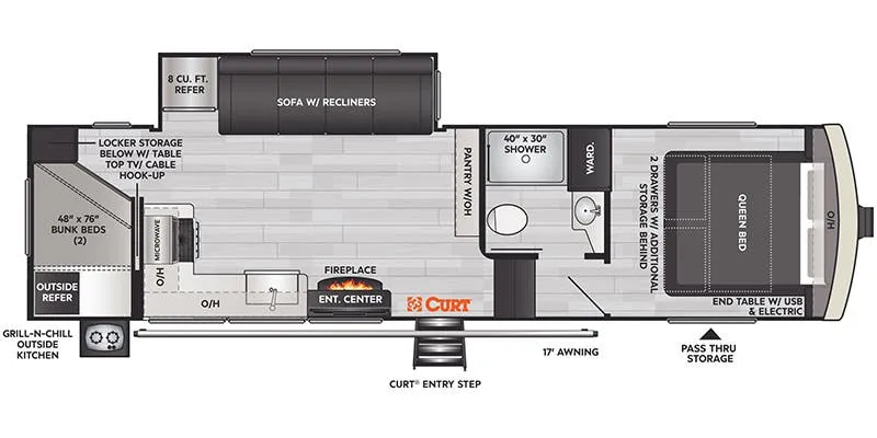 2022 Keystone Arcadia 3370BH floor plan