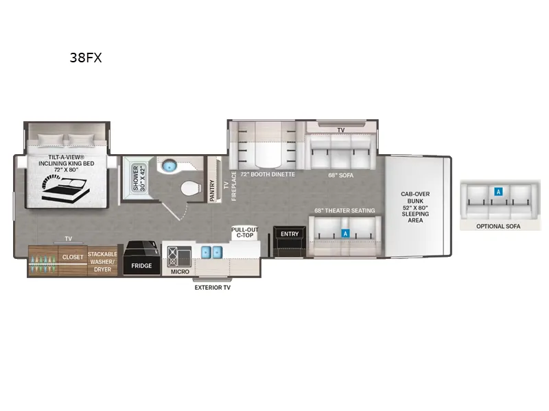 2026 Thor Motor Coach Pasadena 38FX floor plan