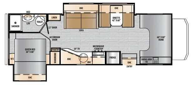 East to West Entrada 2600DS floor plan