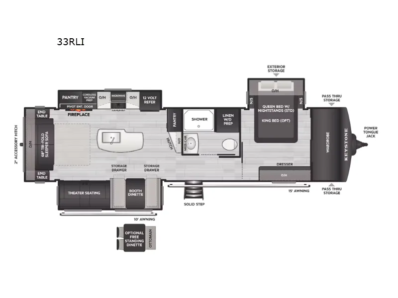2026 Keystone Cougar Half Ton 33RLI floor plan