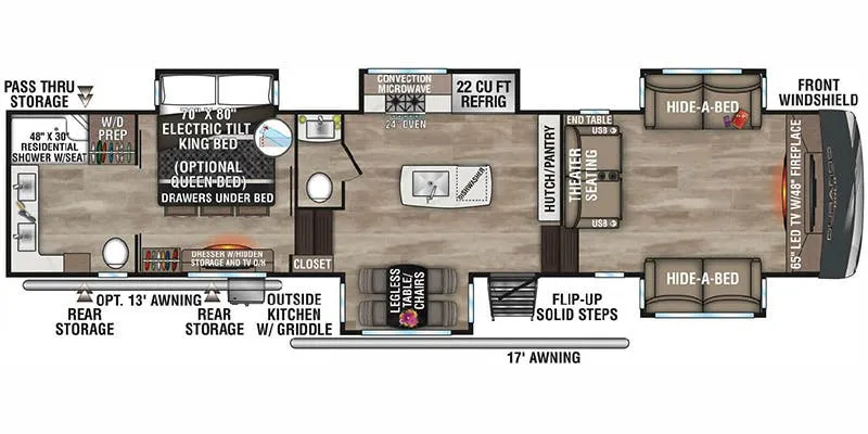 K-Z Durango Gold G386FLF floor plan
