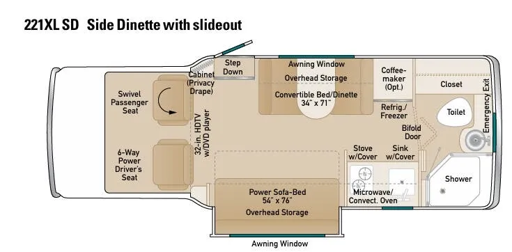 Coach House Platinum 221XL SD floor plan