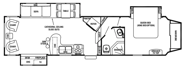 Forest River Cedar Creek Silverback 33L floor plan