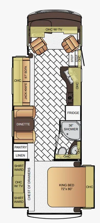 Newmar Bay Star 3124 floor plan