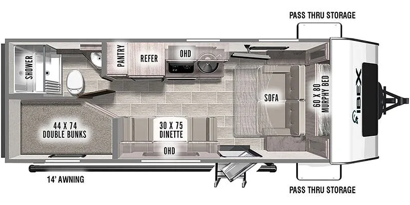 2022 Forest River IBEX 19MBH floor plan