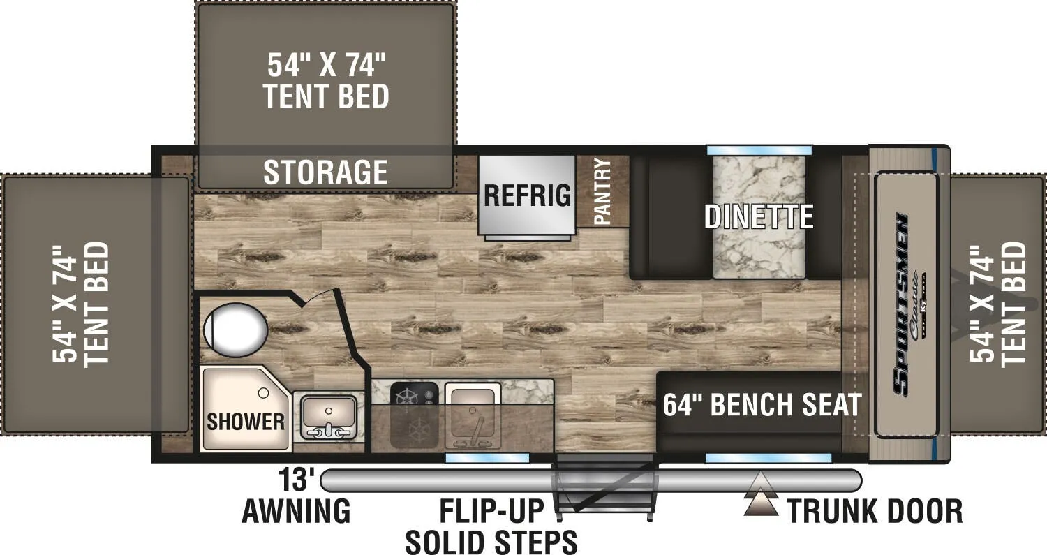 K-Z Sportsmen Classic 180RBT floor plan