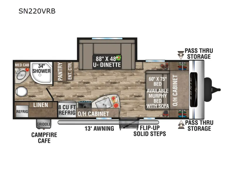 2022 Venture RV Sonic SN220VRB - Floor plan