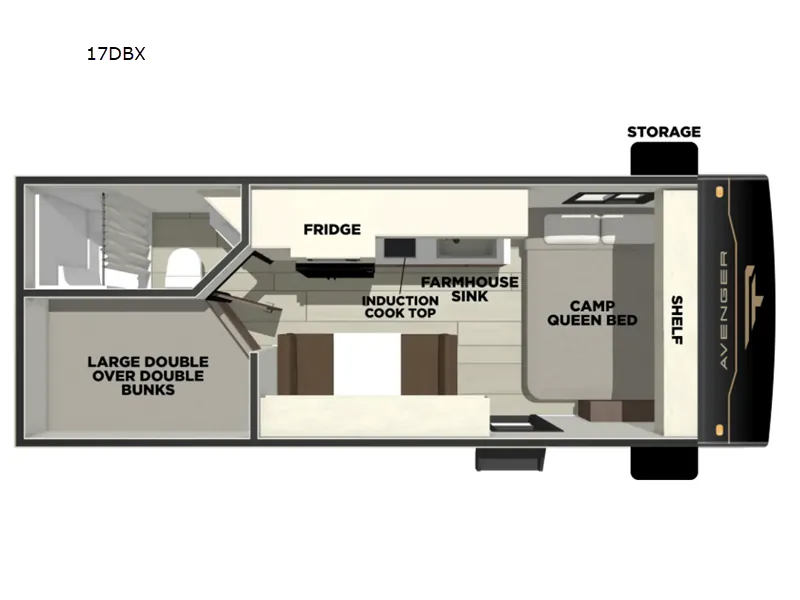 2027 Forest River Avenger 25RBS - Floor plan