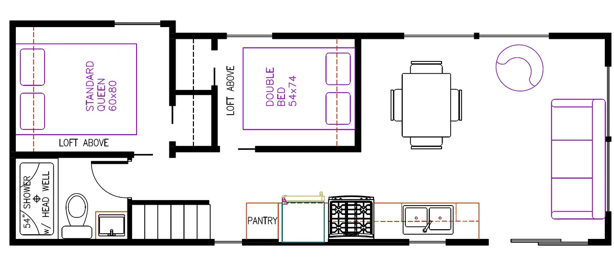 Elevation Park Model Company 7 Series 7-105 floor plan