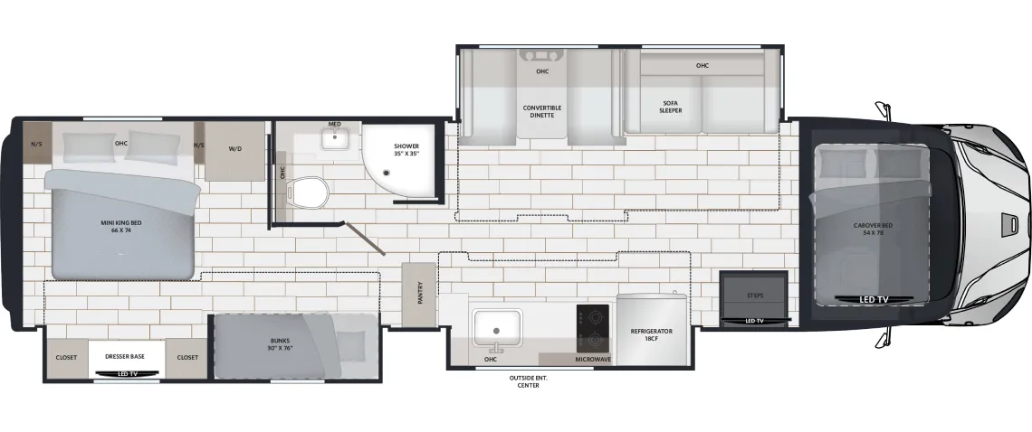 Renegade RV Verona 40VTB floor plan