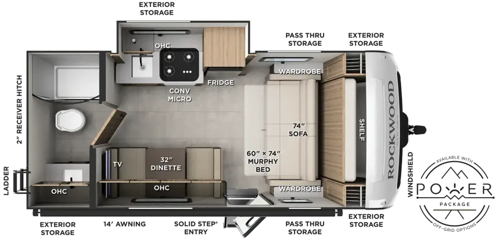 2027 Forest River Rockwood GEO Pro G19SFD floor plan