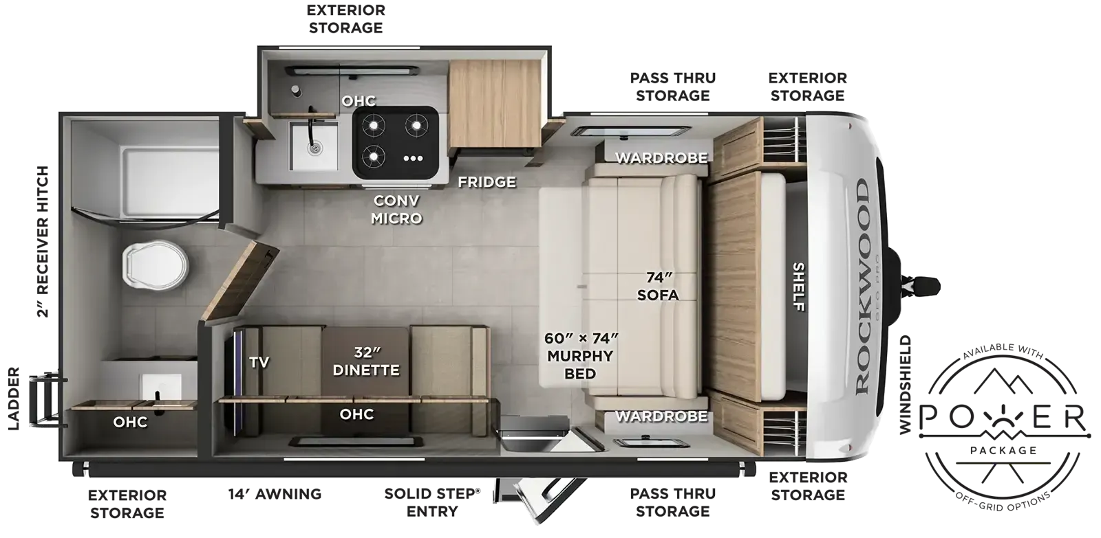 2027 Forest River Rockwood GEO Pro G19SFD - Floor plan