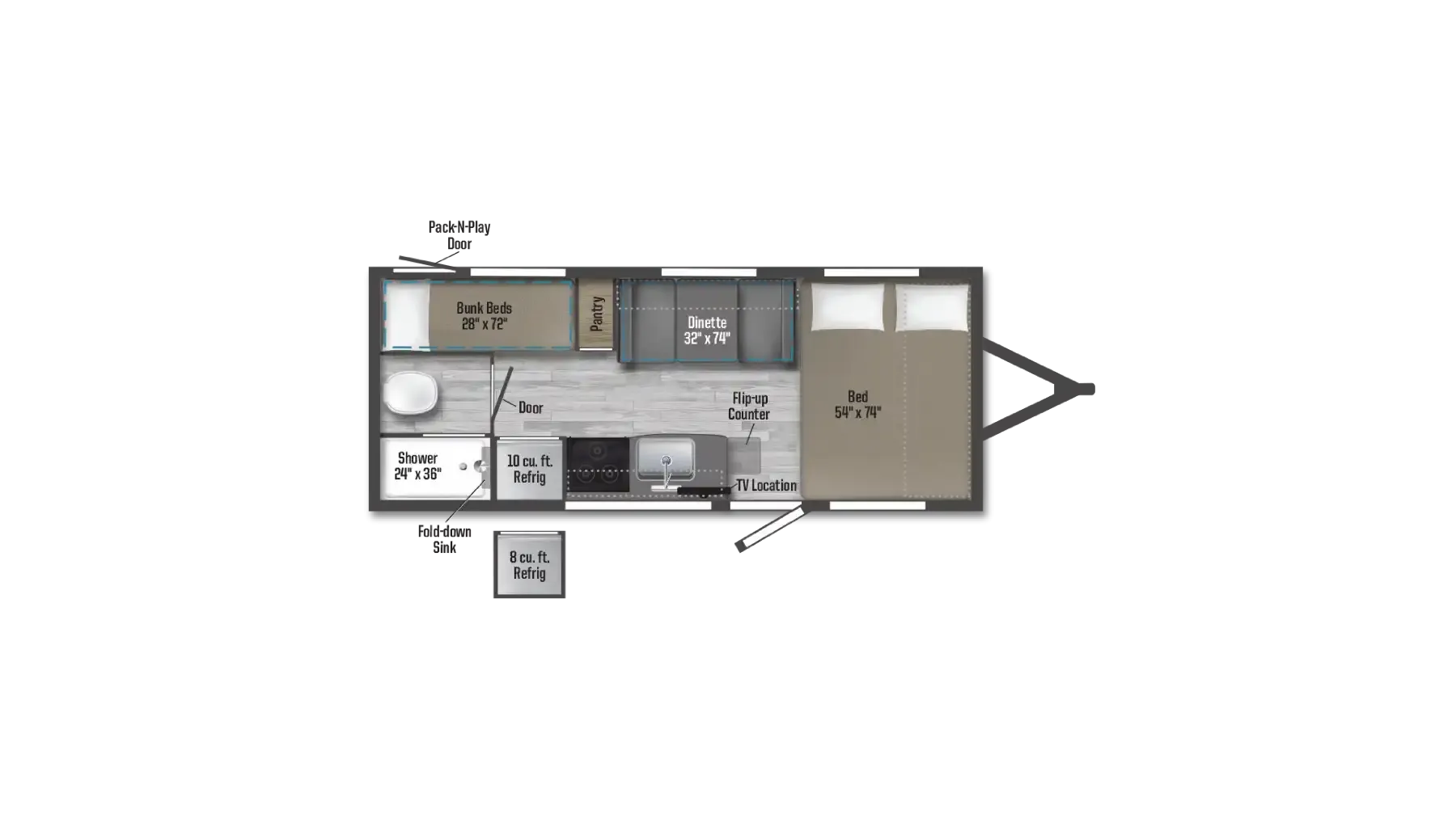 2026 Winnebago Micro Minnie 1800BH - Floor plan