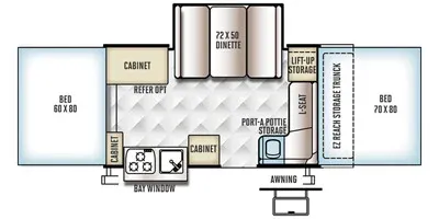 2016 FOREST RIVER ROCKWOOD 2514G - Floor plan