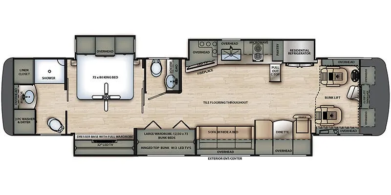 2022 Forest River Berkshire XL 40C - Floor plan